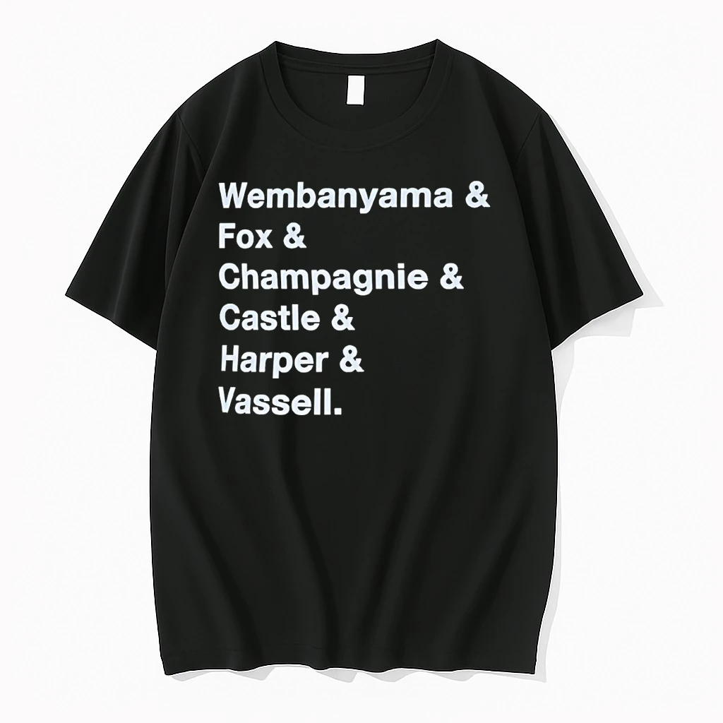 Classic Wembanyama Fox Champagnie Castle Harper Vassell San Antonio Spurs Basketball Nba 2026 T Shirts