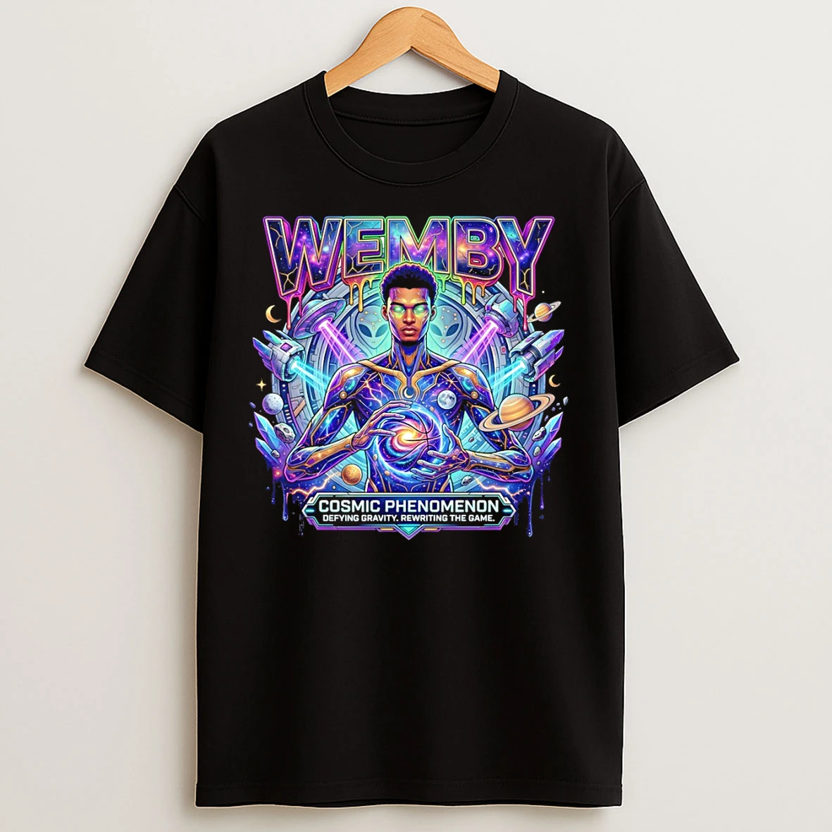Classic Wemby Alien Cosmic Phenomenon Defying Gravity Rewriting The Game San Antonio Spurs Basketball Vintage T Shirts