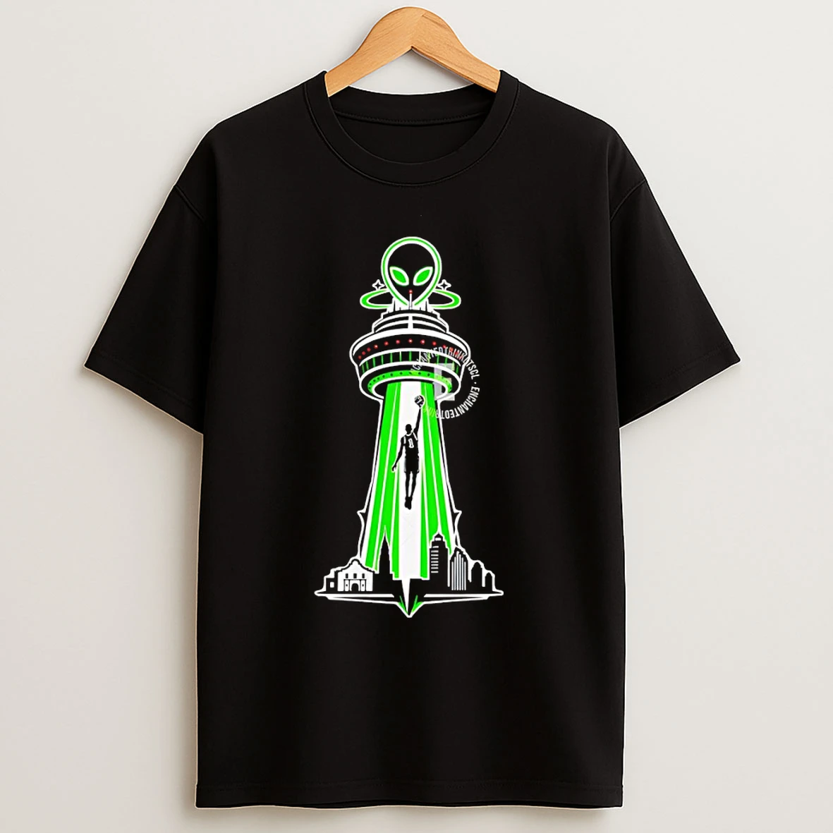 Classic Wemby San Antonio Spurs Basketball Alien Ufo City Skyline Nba 2026 T Shirts