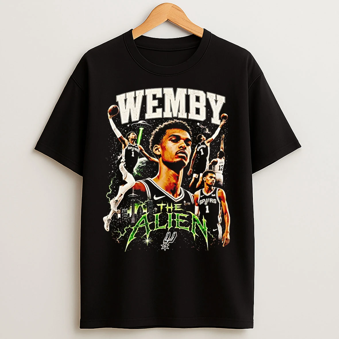 Classic Wemby The Alien Victor Wembanyama San Antonio Spurs Basketball Nba 2026 Graphic T Shirts