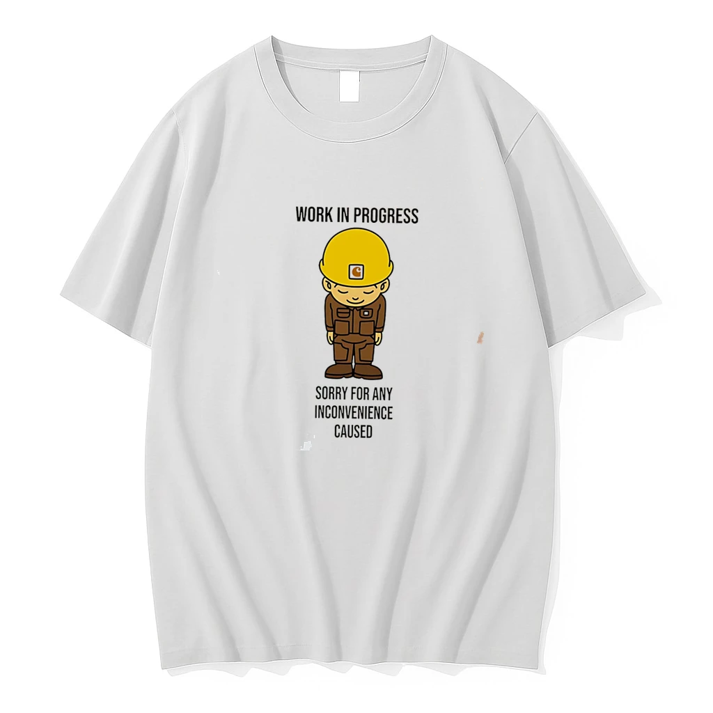 Classic Work In Progress Sorry For Any Inconvenience Caused Funny Construction Tee T Shirts