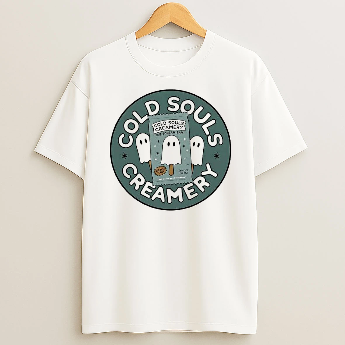 Cold Souls Creamery Boo Nilla Flavor May Cause Mild Possession Ghost Shirts