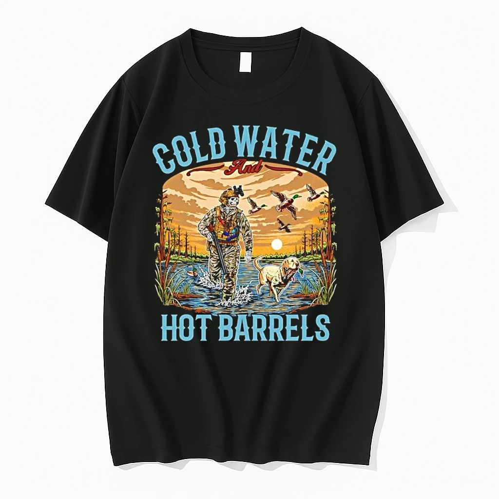 Cold Water And Hot Barrels Outdoors Hunting Skeleton Soldier Duck Hunting Shirts