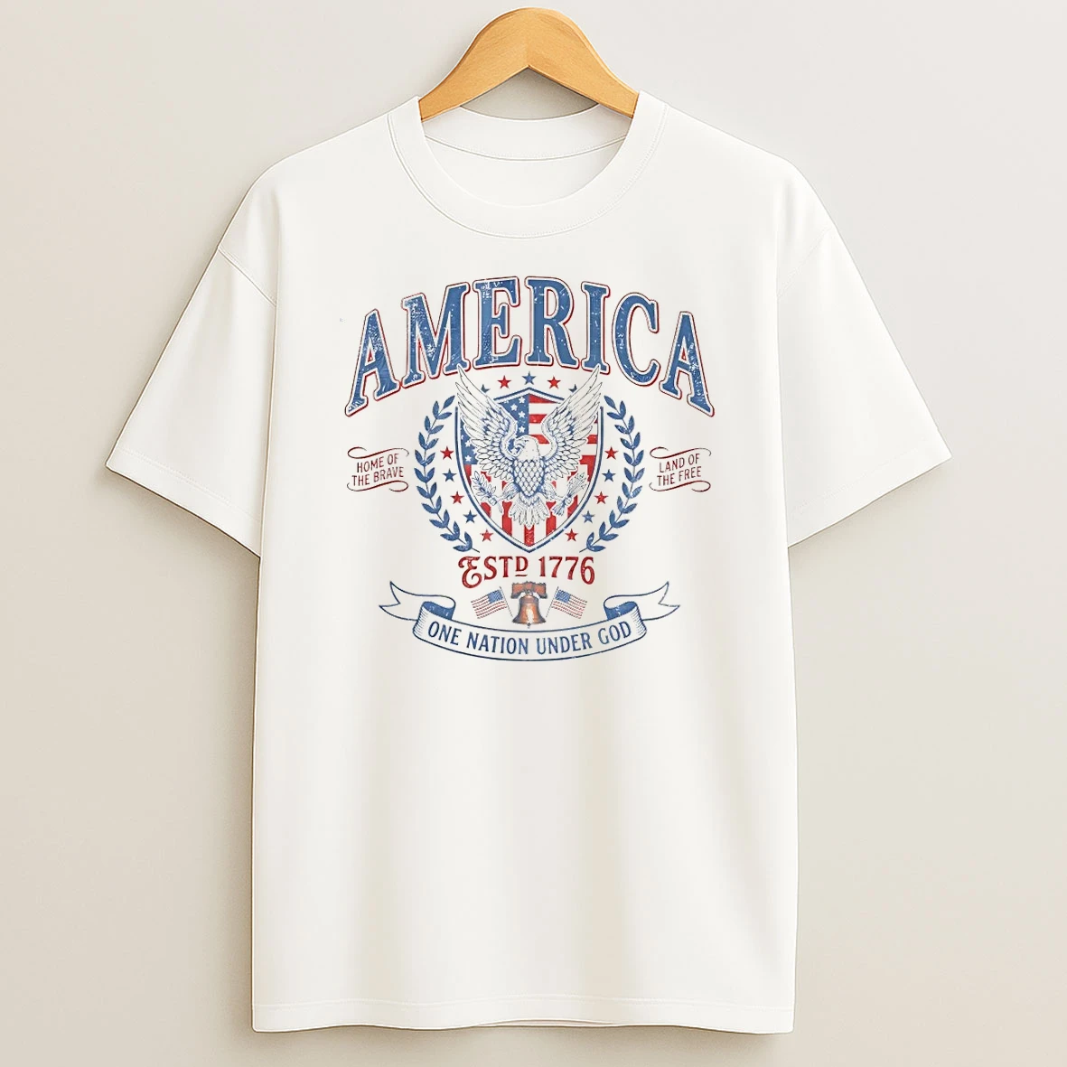 Eagle America Shield Liberty Bell Estd 1776 Home Of The Brave Land Of The Free Shirts