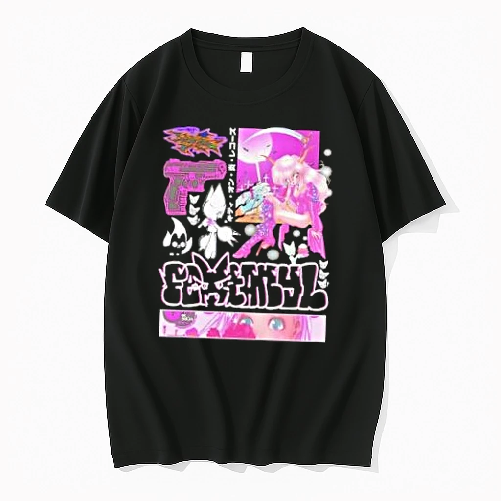 Fentanyl Reaper Girl Anime Character Kitty On Fire Records Tokyo Japan Music Shirts