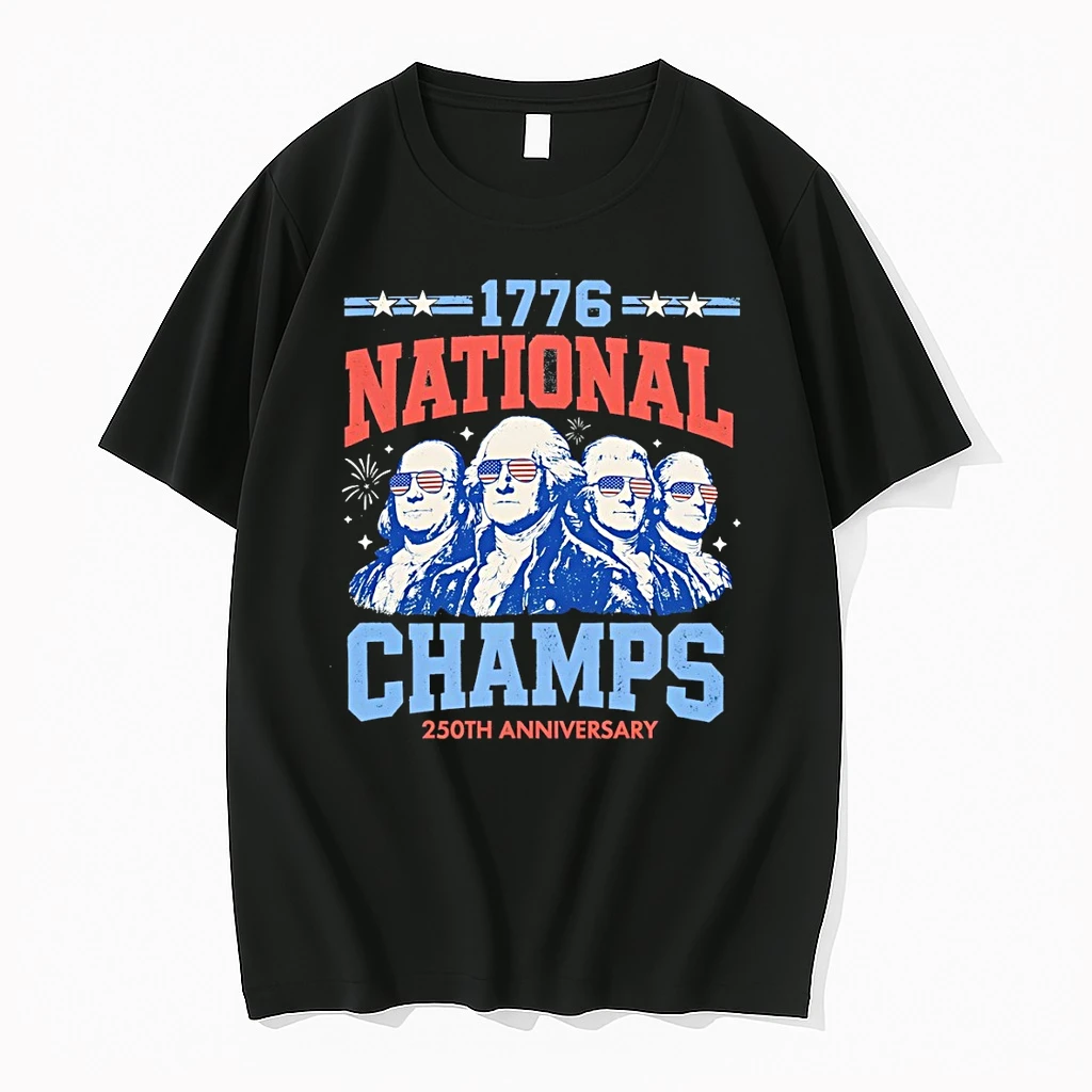 George Washington 1776 National Champs Founding Fathers 250th Anniversary 4th Of July Shirts