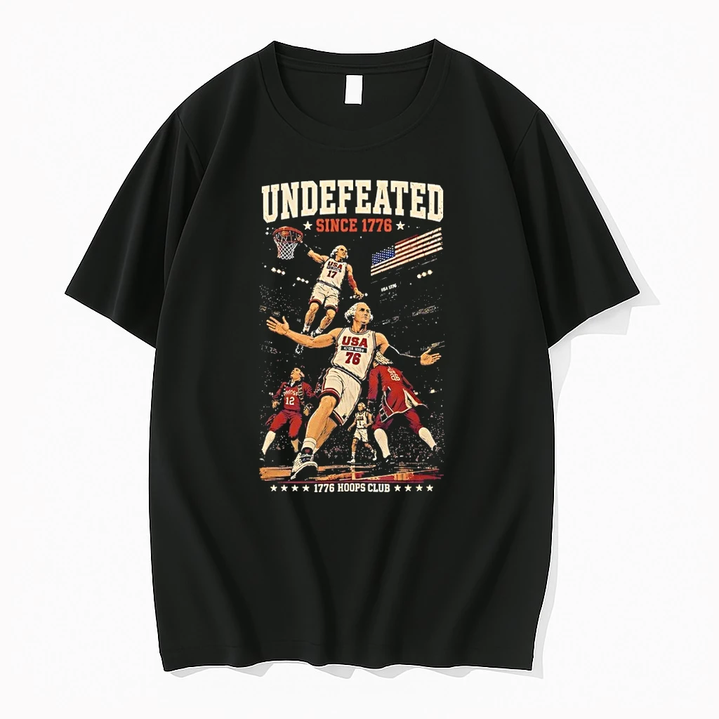 George Washington Basketball Vintage 1776 Hoops Club Undefeated Red White Hoops Shirts