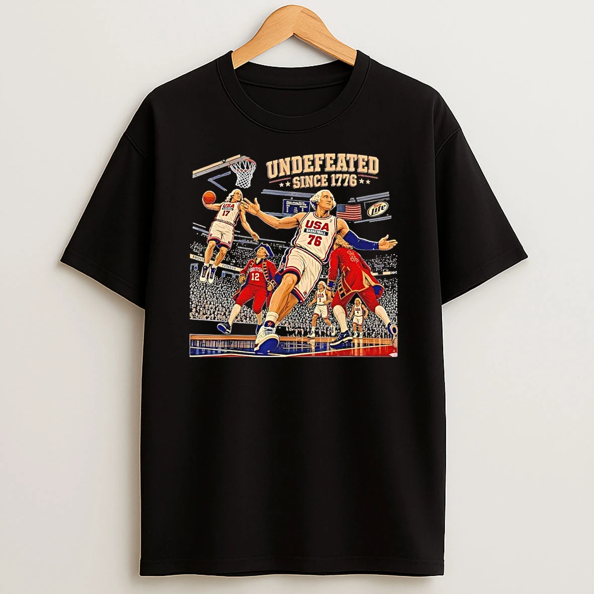 George Washington Usa Basketball Undefeated Since 1776 America 4th Of July Shirts