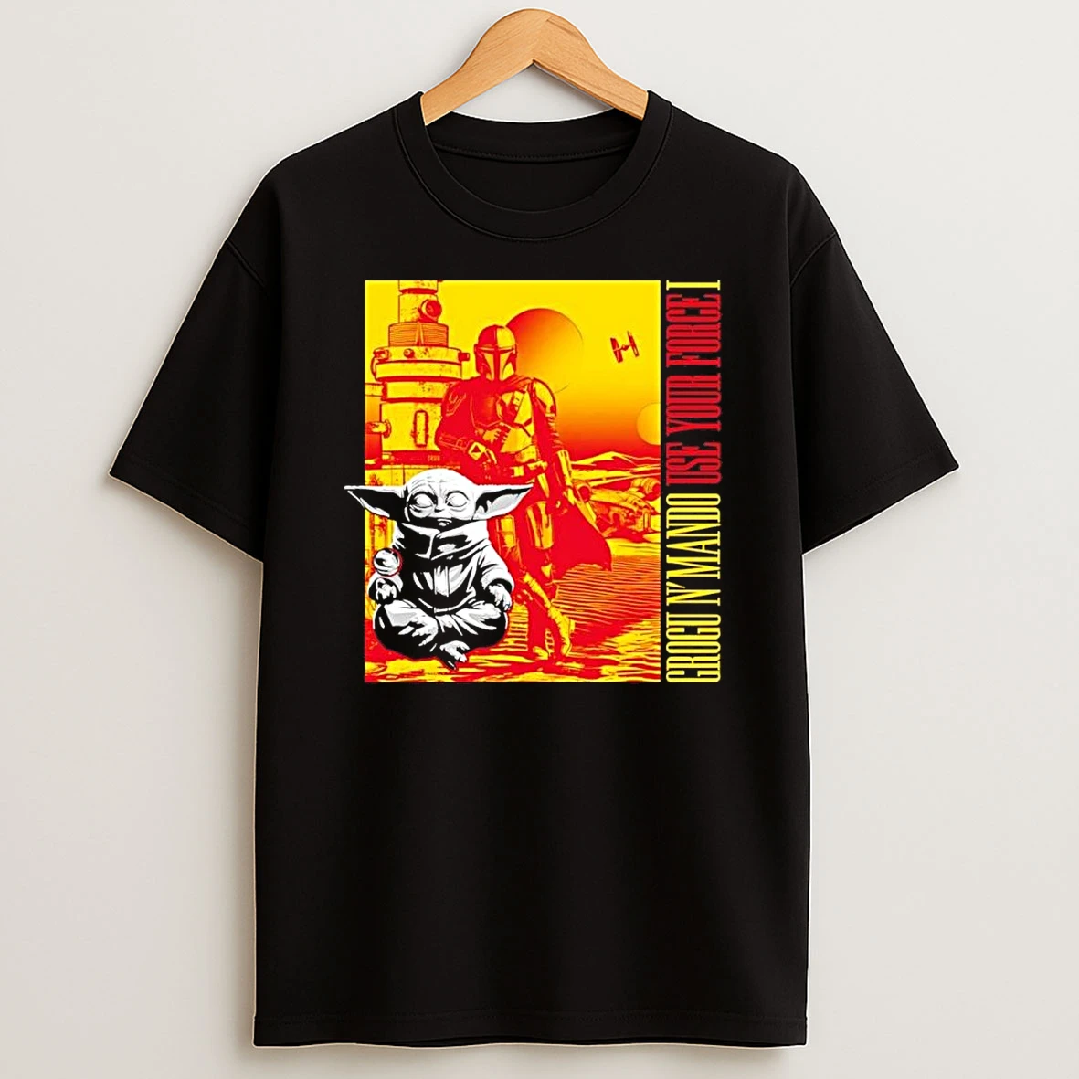 Grogu And The Mandalorian Star Wars Use Your Force Shirts