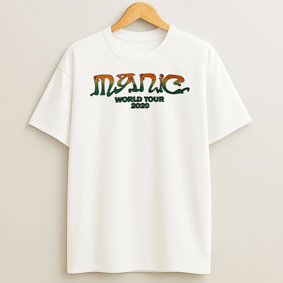 Halsey Manic World Tour 2020 Logo Tan Cotton White Shirts