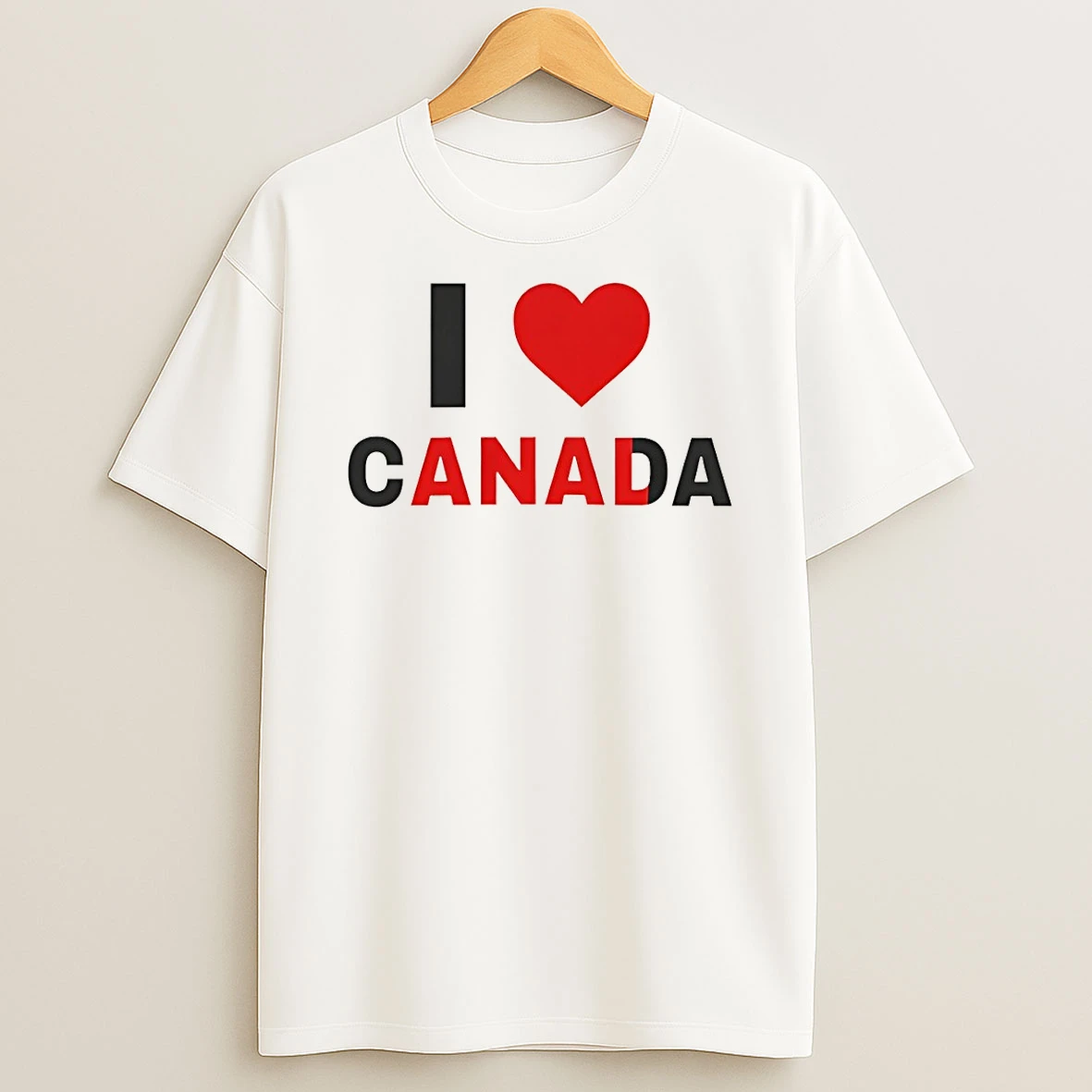 I Love Canada Red Text Anal Shirts