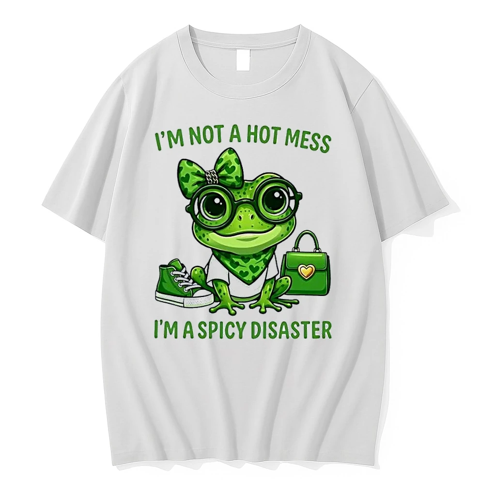 Im Not A Hot Mess Im A Spicy Disaster Frog White Shirts