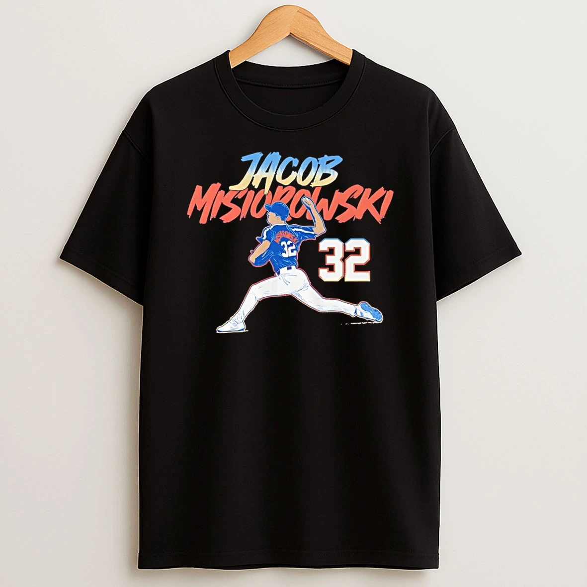 Jacob Misiorowski 32 Milwaukee Brewers Baseball Ace Pose Number Shirts