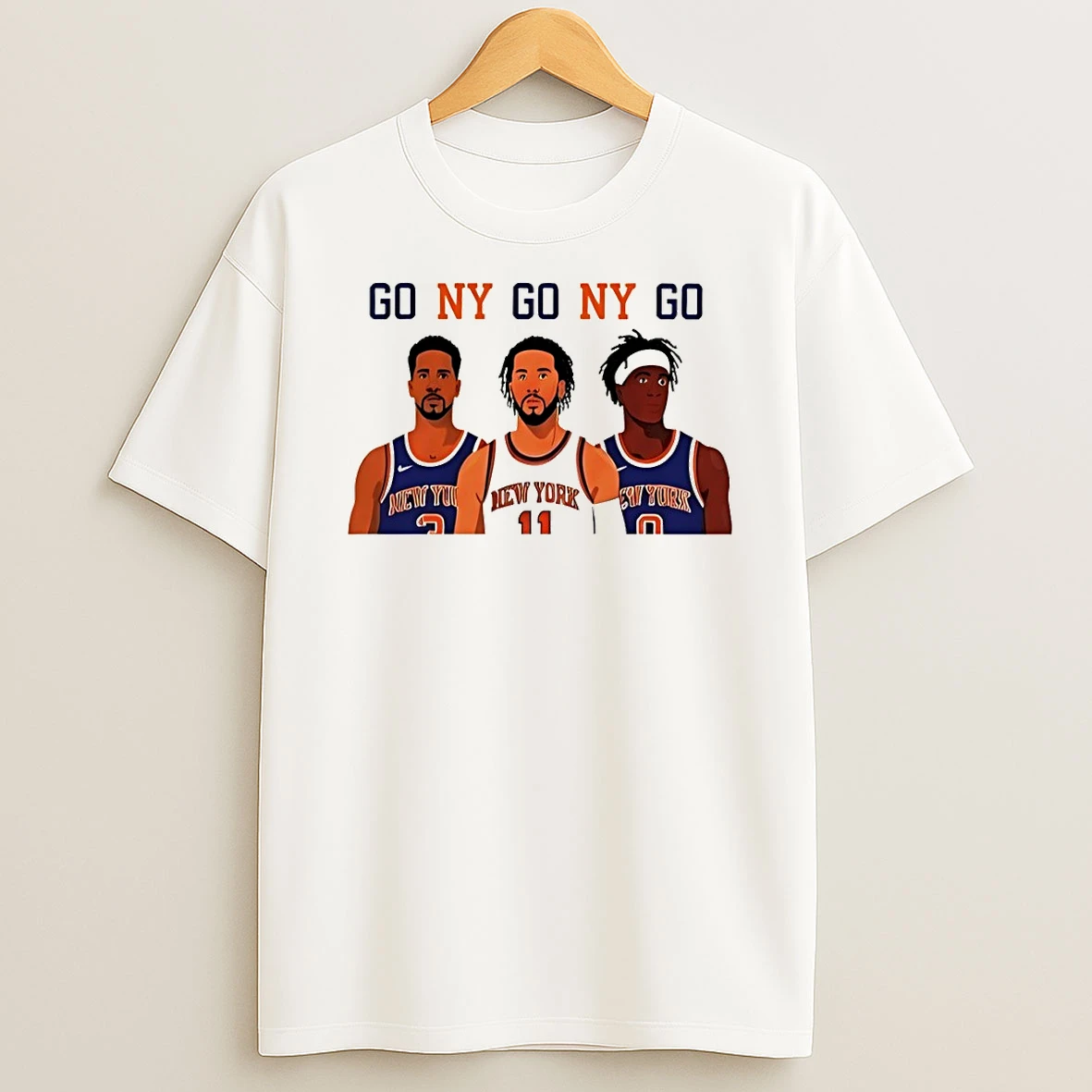 Jalen Brunson Josh Hart Towns Og Anunoby Cartoon Go Ny Go Ny Go New York Knicks Basketball Shirts
