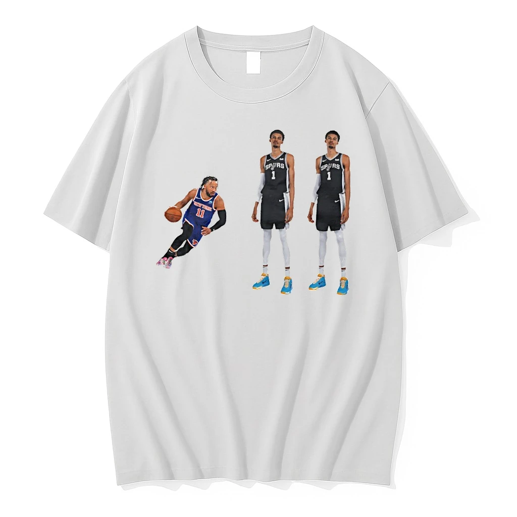Jalen Brunson New York Knicks And Two Victor Wembanyama San Antonio Spurs Basketball Players Nba 2026 Vintage Shirt