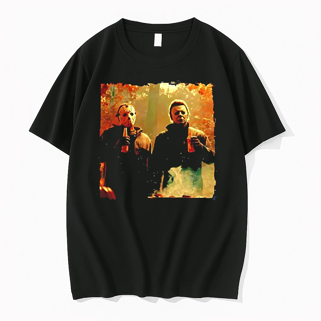 Jason Voorhees And Michael Myers Friday The 13th Halloween Horror Movie Grill Shirts