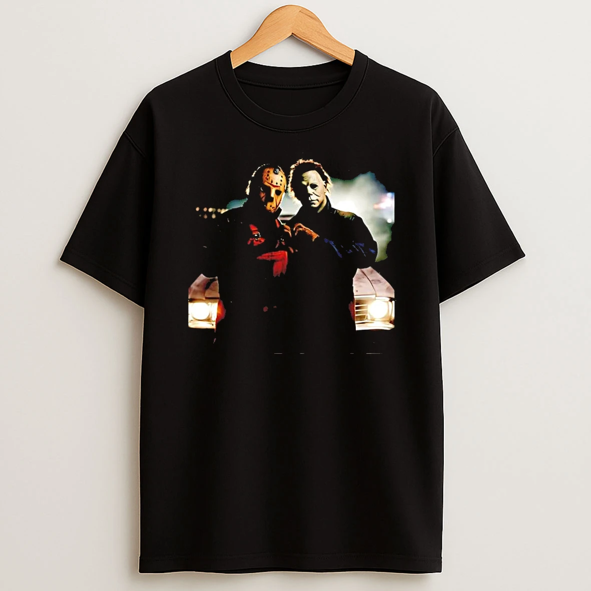 Jason Voorhees And Michael Myers Friday The 13th And Halloween Horror Movie Hand Heart Shirts