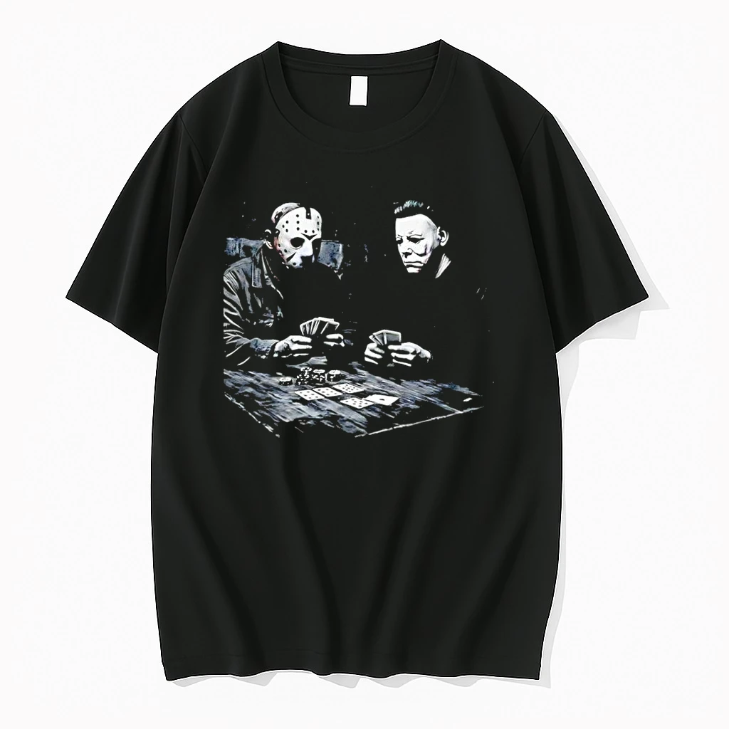 Jason Voorhees And Michael Myers Playing Poker Horror Movie Characters Shirts