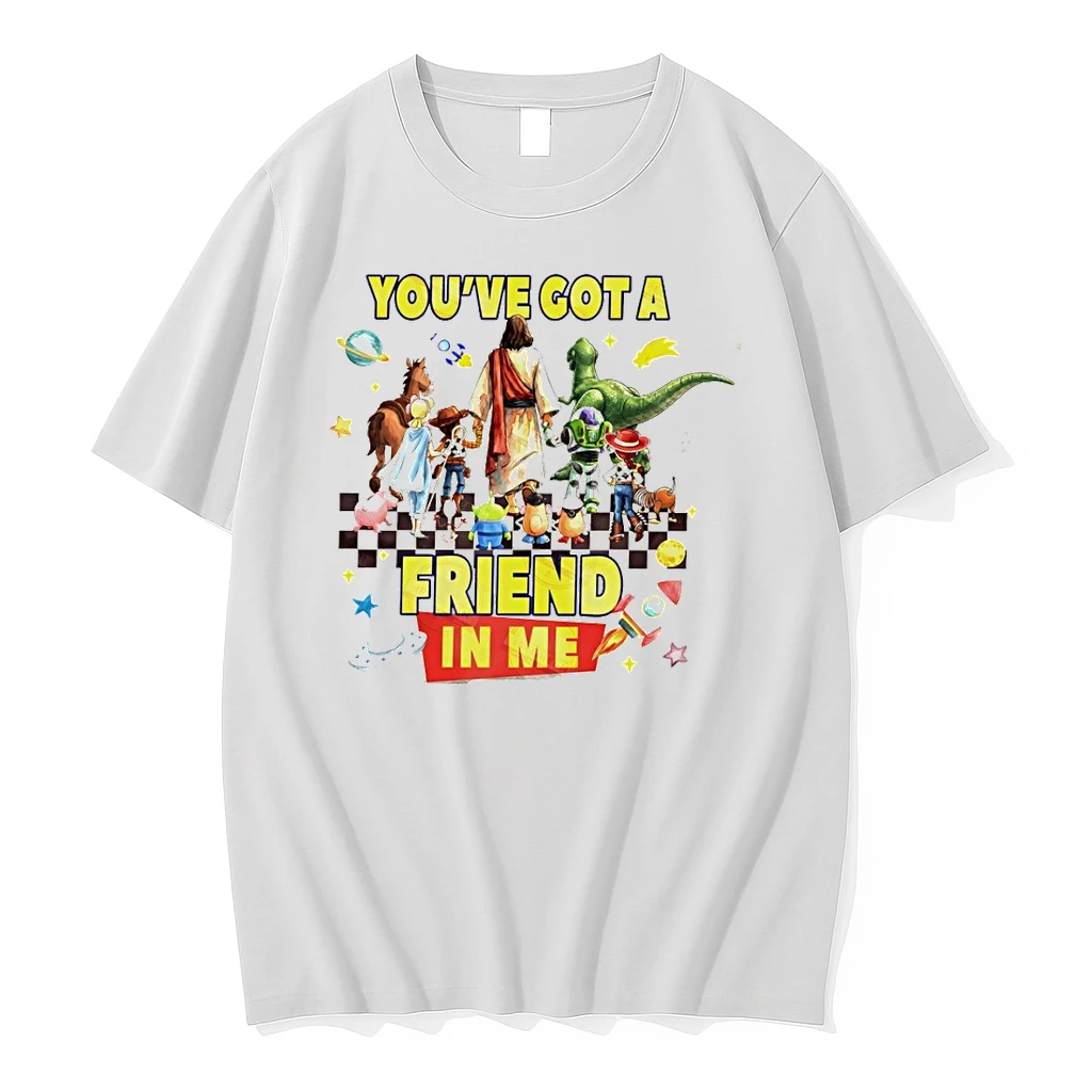 Jesus And Toy Story Characters Walking Youve Got A Friend In Me Shirts