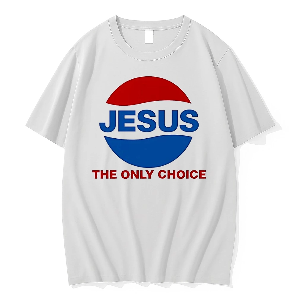 Jesus The Only Choice Religious Faith Graphic Cotton White Shirts