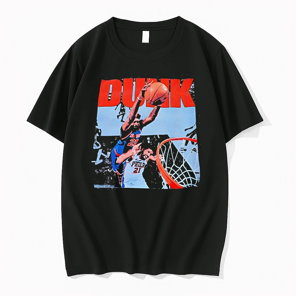 Joel Embiid Dunk New York Knicks Vs Philadelphia 76ers Basketball Nba Photo Vintage Shirts