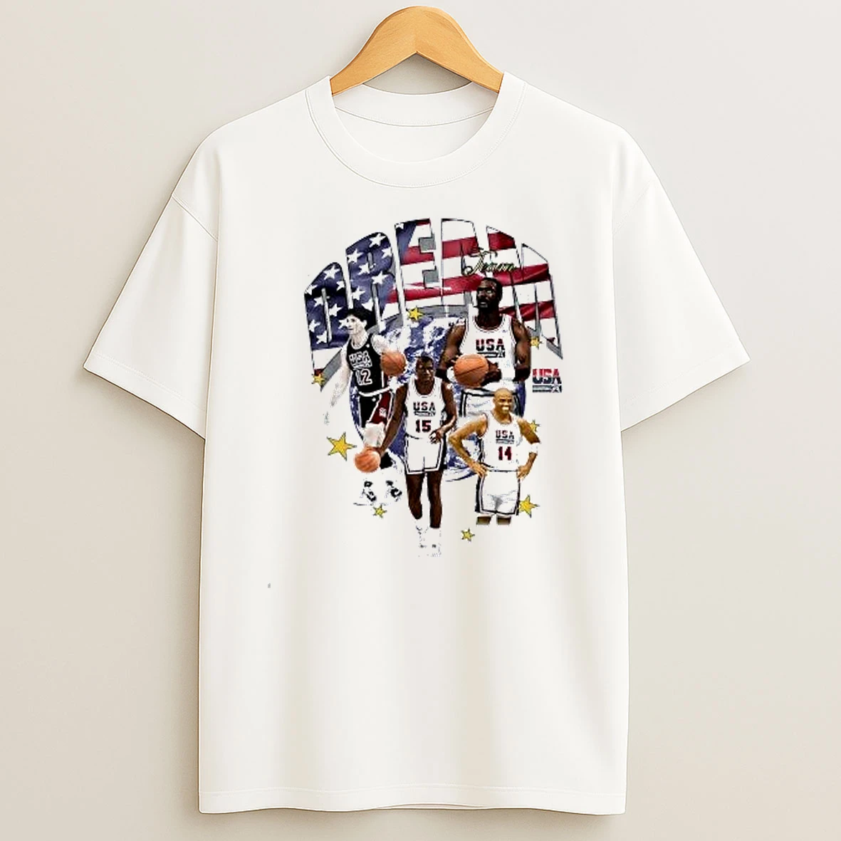 John Stockton Magic Johnson Karl Malone Charles Barkley 1992 Usa Dream Team Shirts