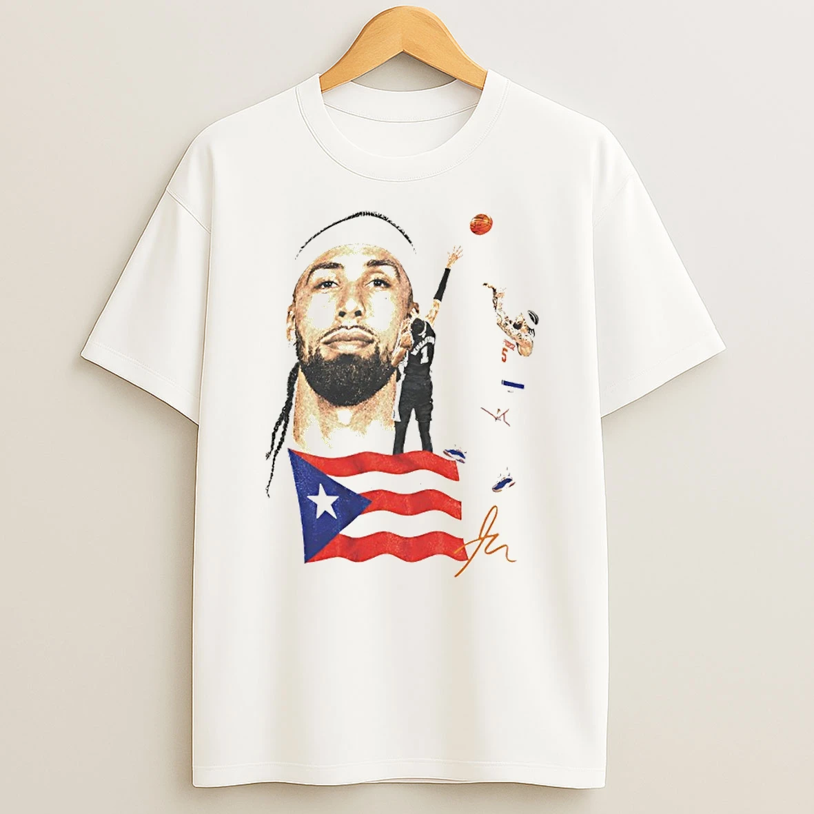 Jose Alvarado Shot Over Wemby New York Knicks Finals 2026 Puerto Rico Flag Shirts