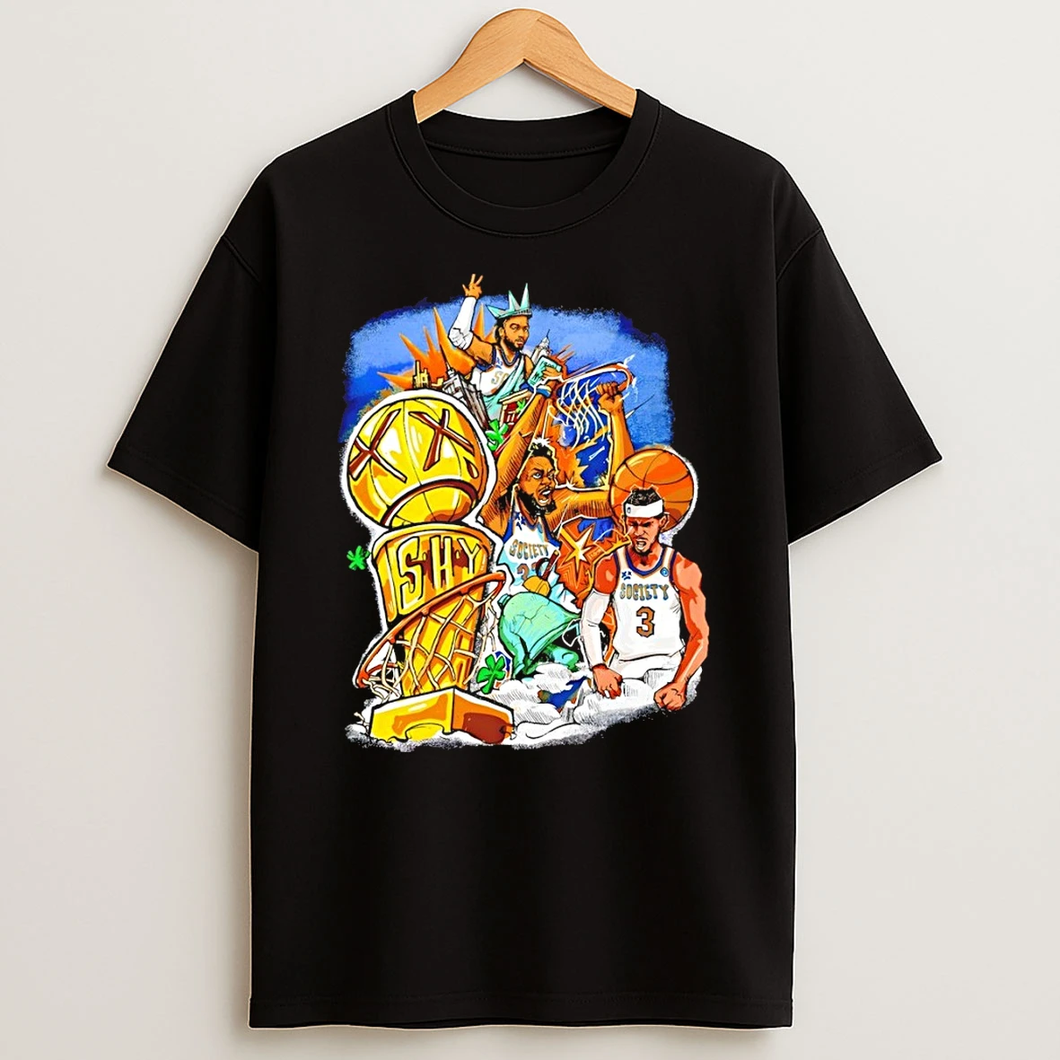 Josh Hart Trophy New York Knicks Basketball All Team Society Caricature 2026 Shirts