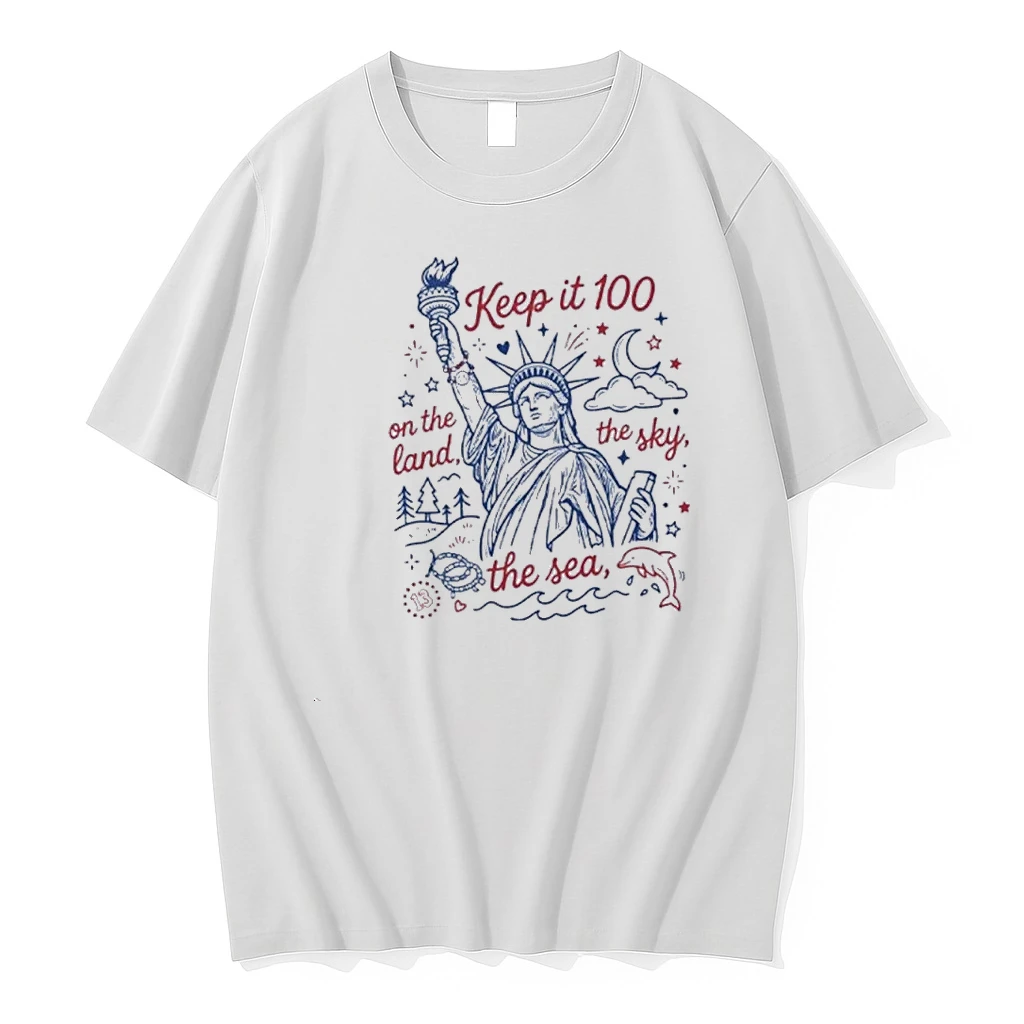 Keep It 100 On The Land The Sky The Sea 4th Of July Patriotic Shirts