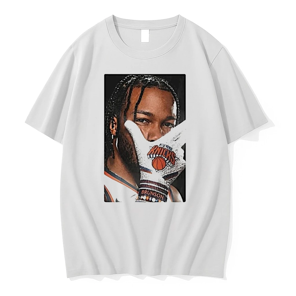 Knicks Star Jalen Brunson Rocking His Signature Phantom Hand Gesture Iconic Shirts Shirts