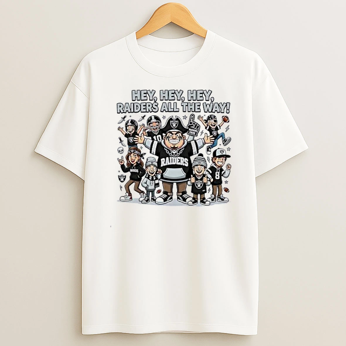Las Vegas Raiders Hey Hey Hey Raiders All The Way Shirts