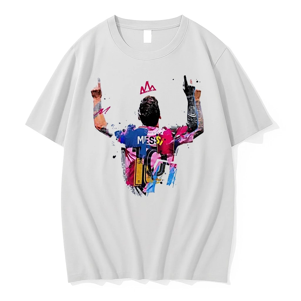 Legendary Icon Pointing Upwards Messi 10 Barcelona White Shirts