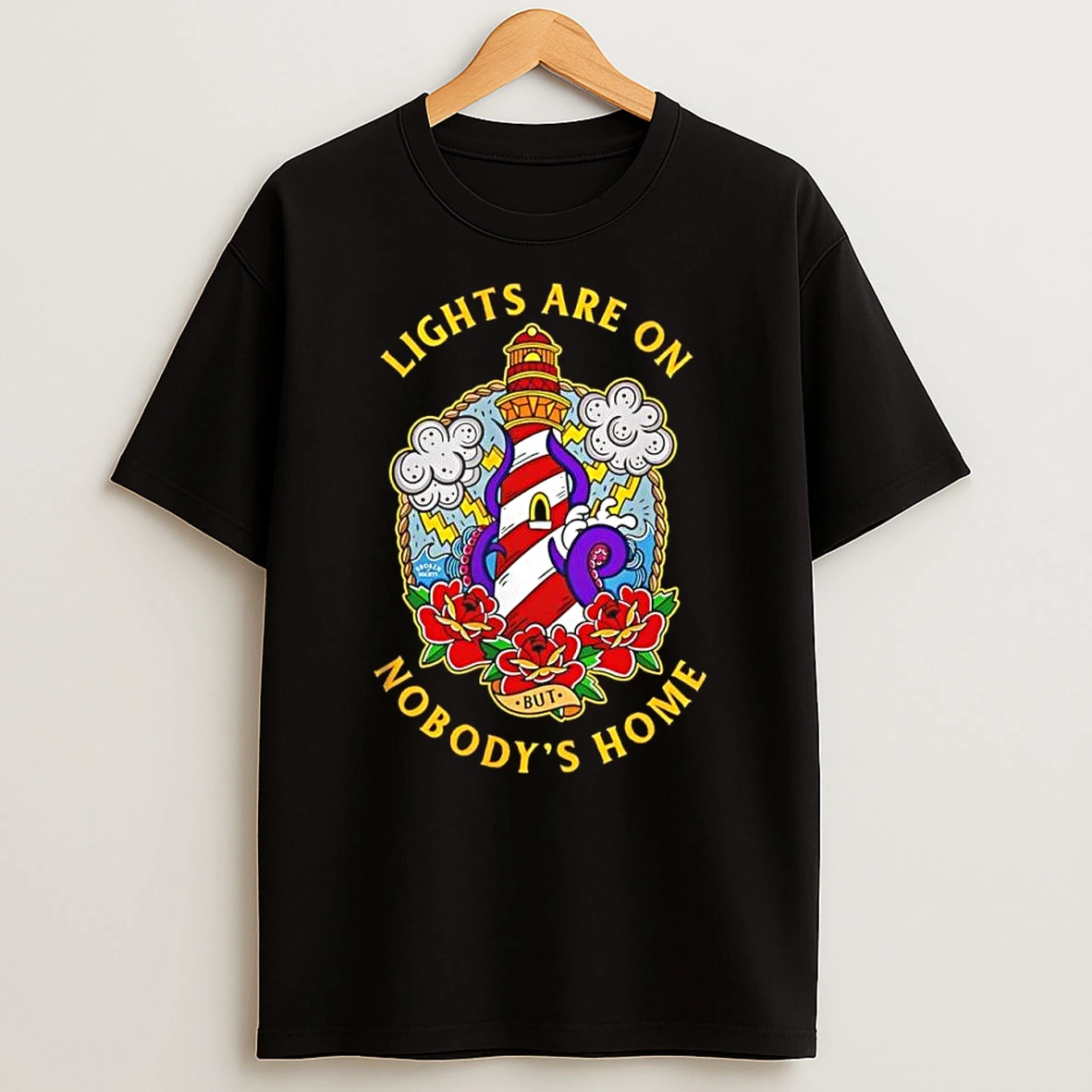 Lights Are On But Nobodys Home Nautical Lighthouse And Octopus Shirts