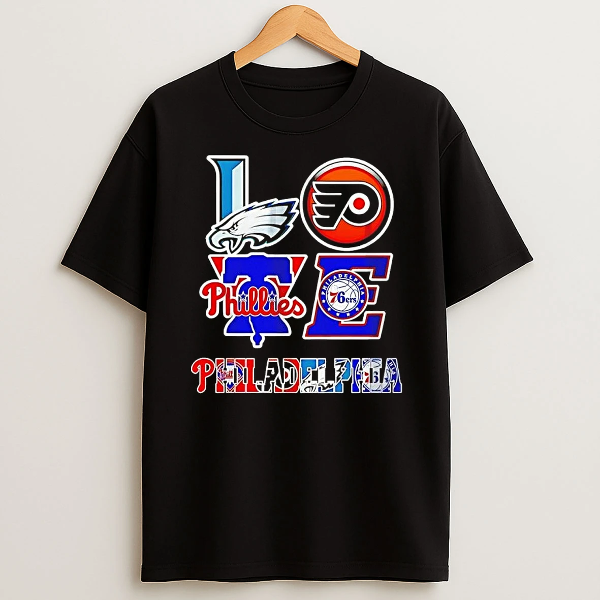 Love Philadelphia Philadelphia Eagles Flyers Phillies 76ers Sports Fan Shirts