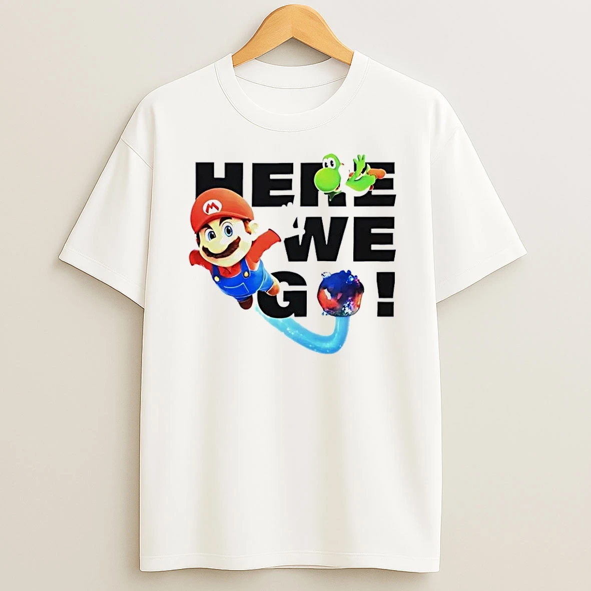 Mario And Yoshi Nintendo Here We Go White Shirts