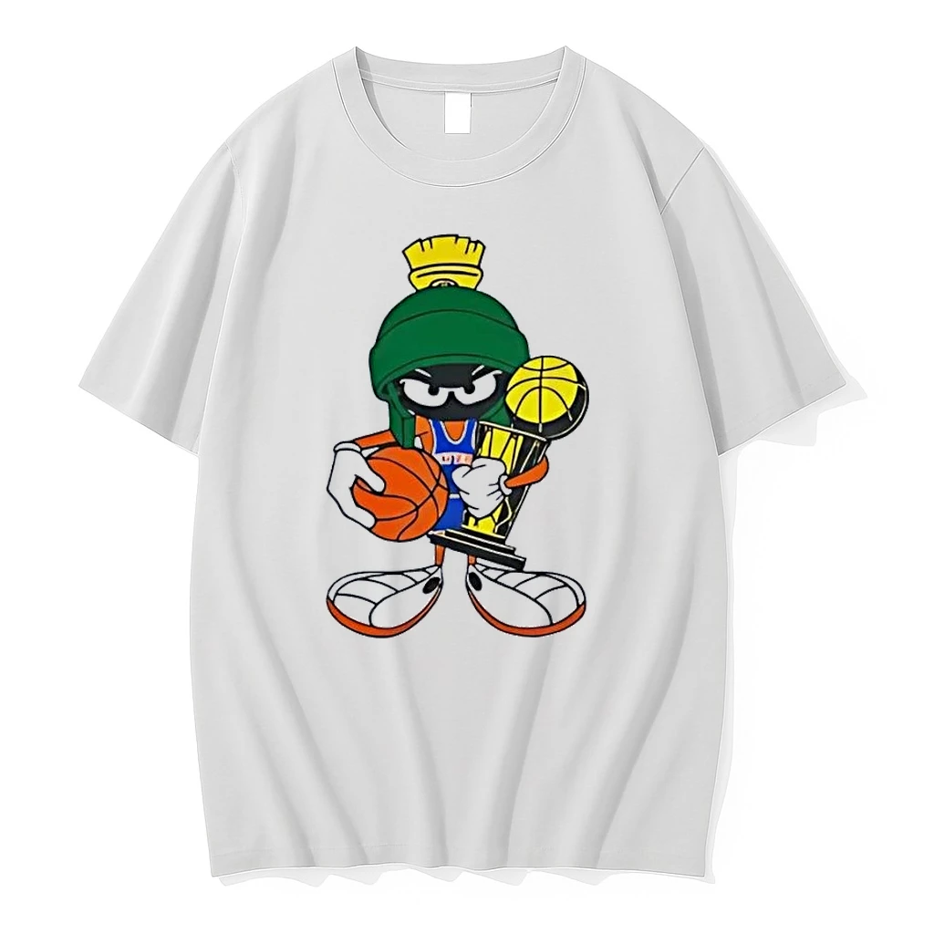 Marvin The Martian Holding A Basketball And Trophy White Shirts