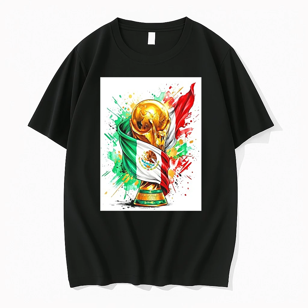 Mexico Fifa World Cup 2026 Trophy Mexican Flag Soccer Shirts