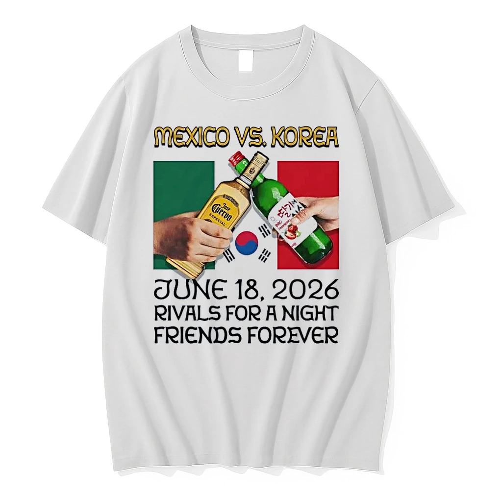 Mexico Vs Korea Toast To Rivals For A Night Friends Forever White Shirts
