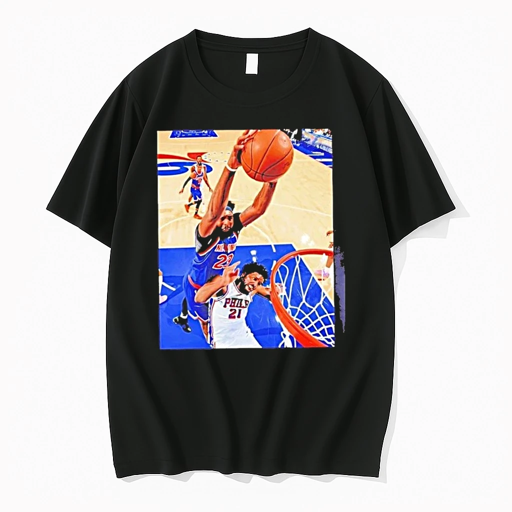Mitchell Robinson Dunk Joel Embiid New York Knicks Playoff Nba 2026 Shirts Shirts