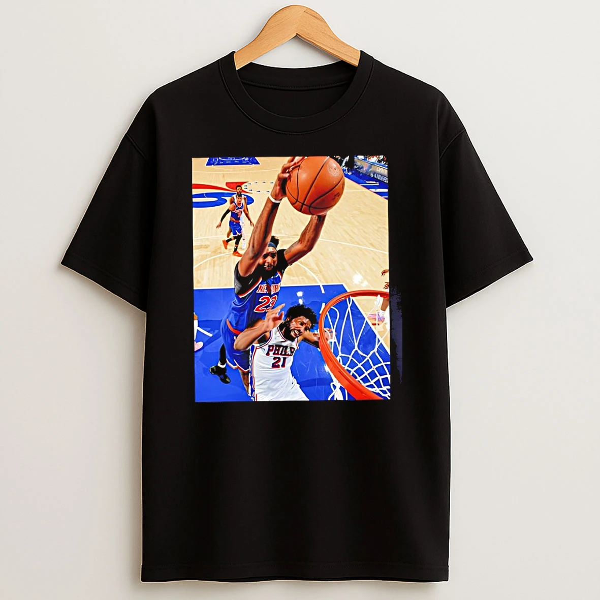 Mitchell Robinson Dunk Joel Embiid New York Knicks Playoff Nba 2026 Shirts