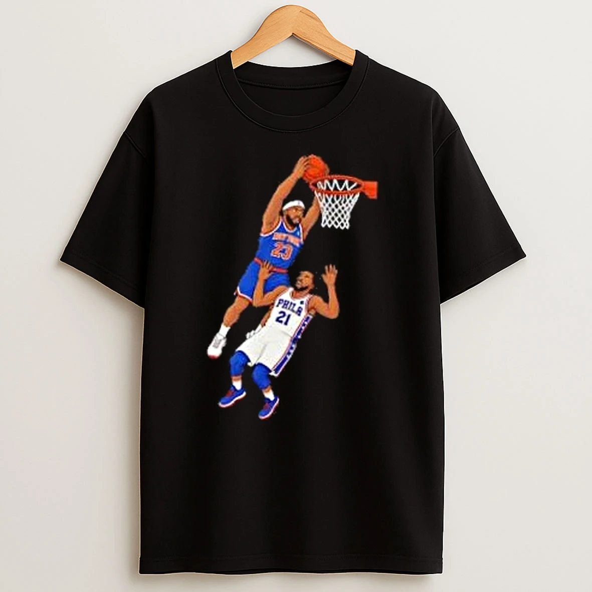 Mitchell Robinson Vs Joel Embiid Dunk Basketball Shirts