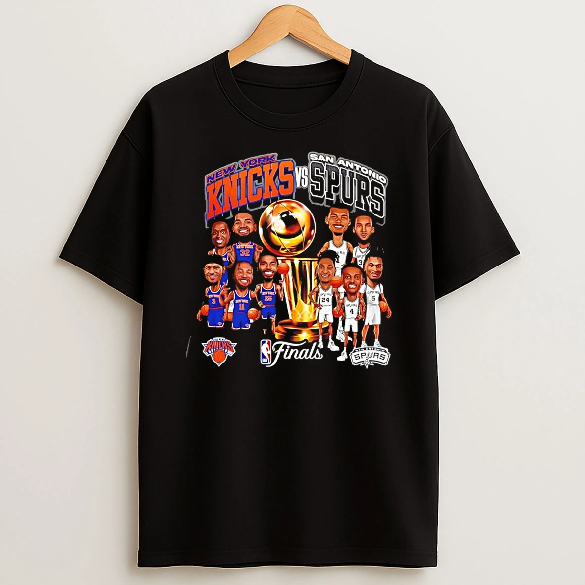 Nba Finals 2026 New York Knicks Vs San Antonio Spurs Player Caricature Shirts