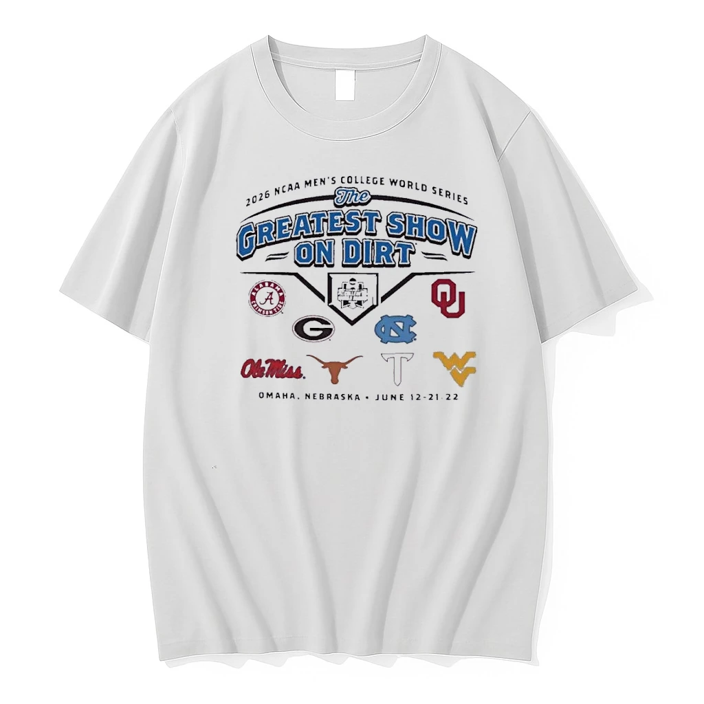Ncaa Mens College World Series Omaha Ne 8 Team The Great Show On Dirt Shirts