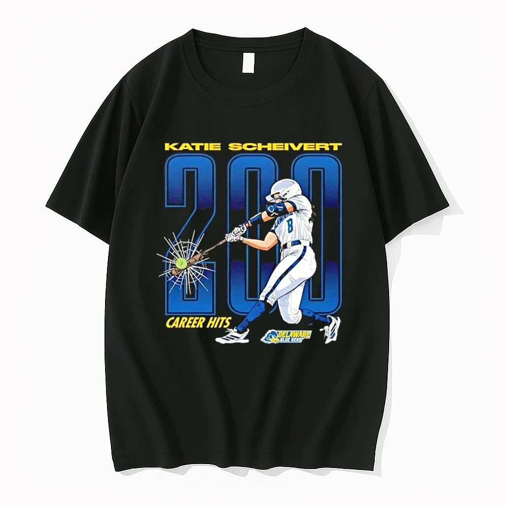 Ncaa Softball Delaware Fightin Blue Hens Katie Scheivert 200 Career Hits Collage Graphic Shirts