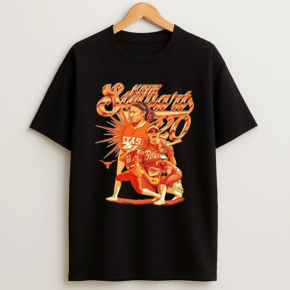 Ncaa Softball Katie Stewart 20 Texas Longhorns Player Collage Graphic Shirts