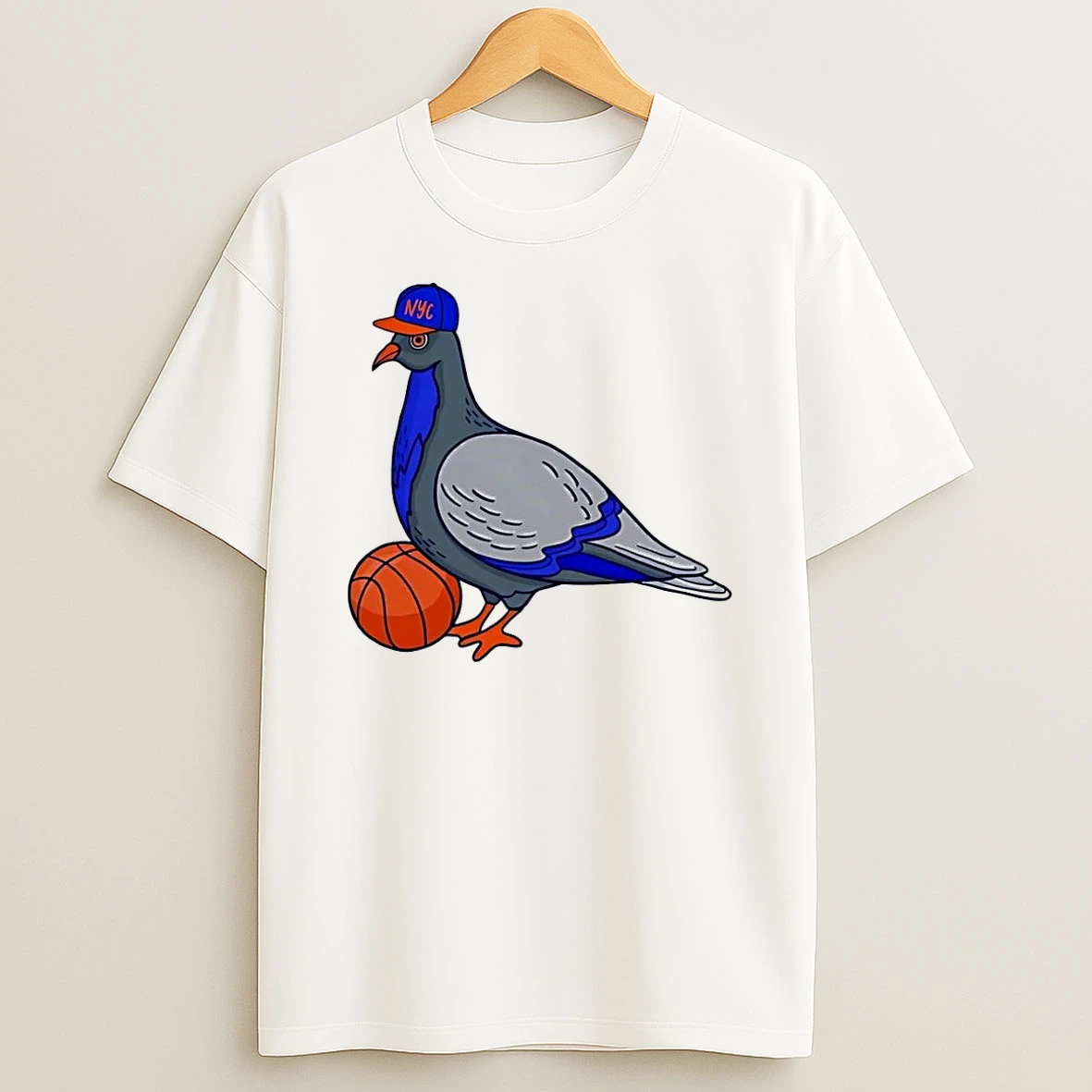 Nyc Pigeon Basketball White Shirts