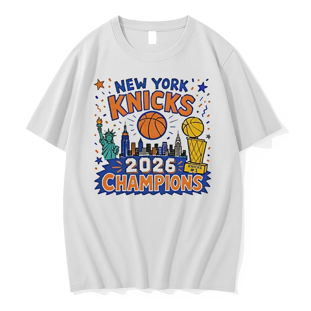 New York Knicks Basketball Trophy City Skyline New York Knicks 2026 Champions Shirts