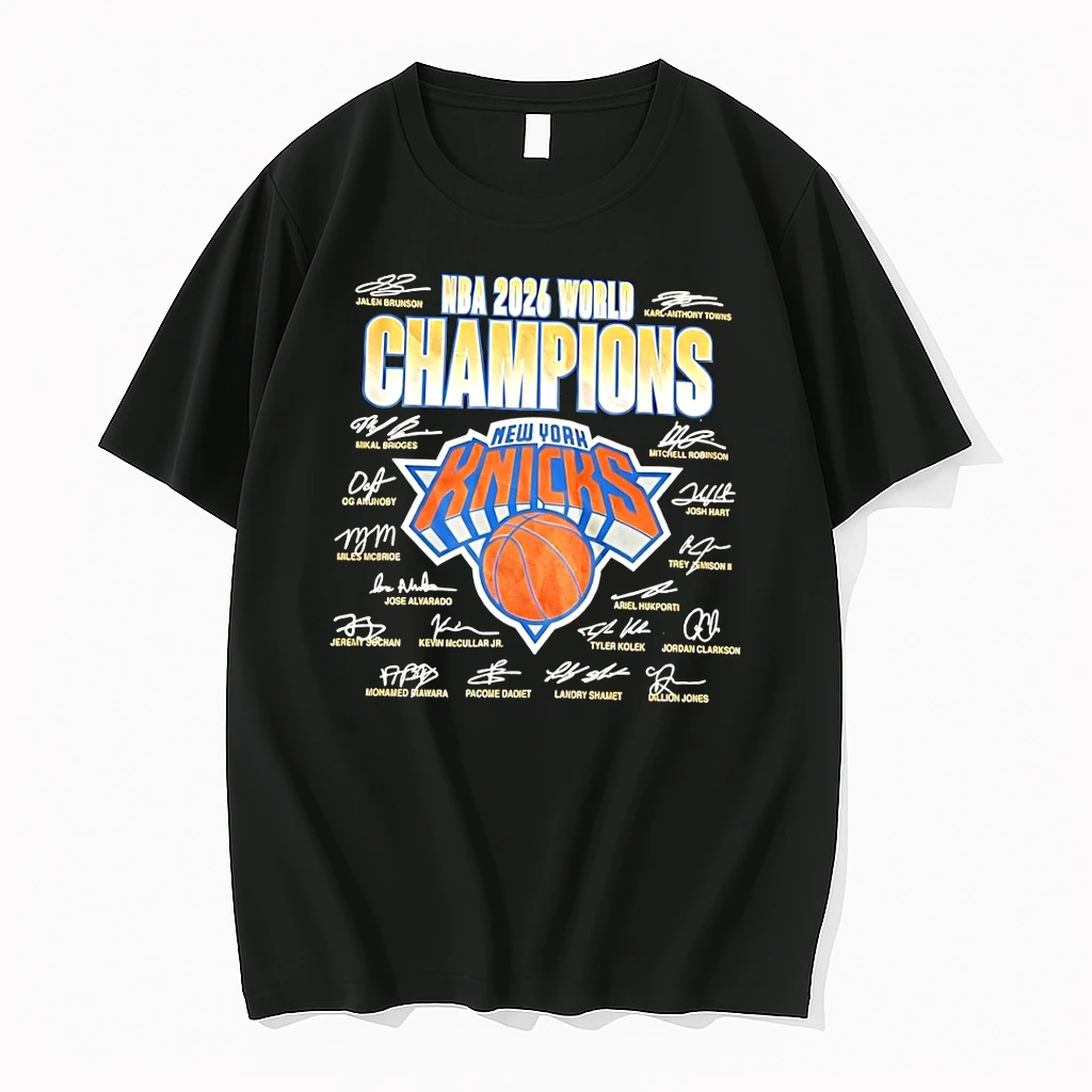 New York Knicks Basketball Players 2026 Nba World Champions Signatures Shirts
