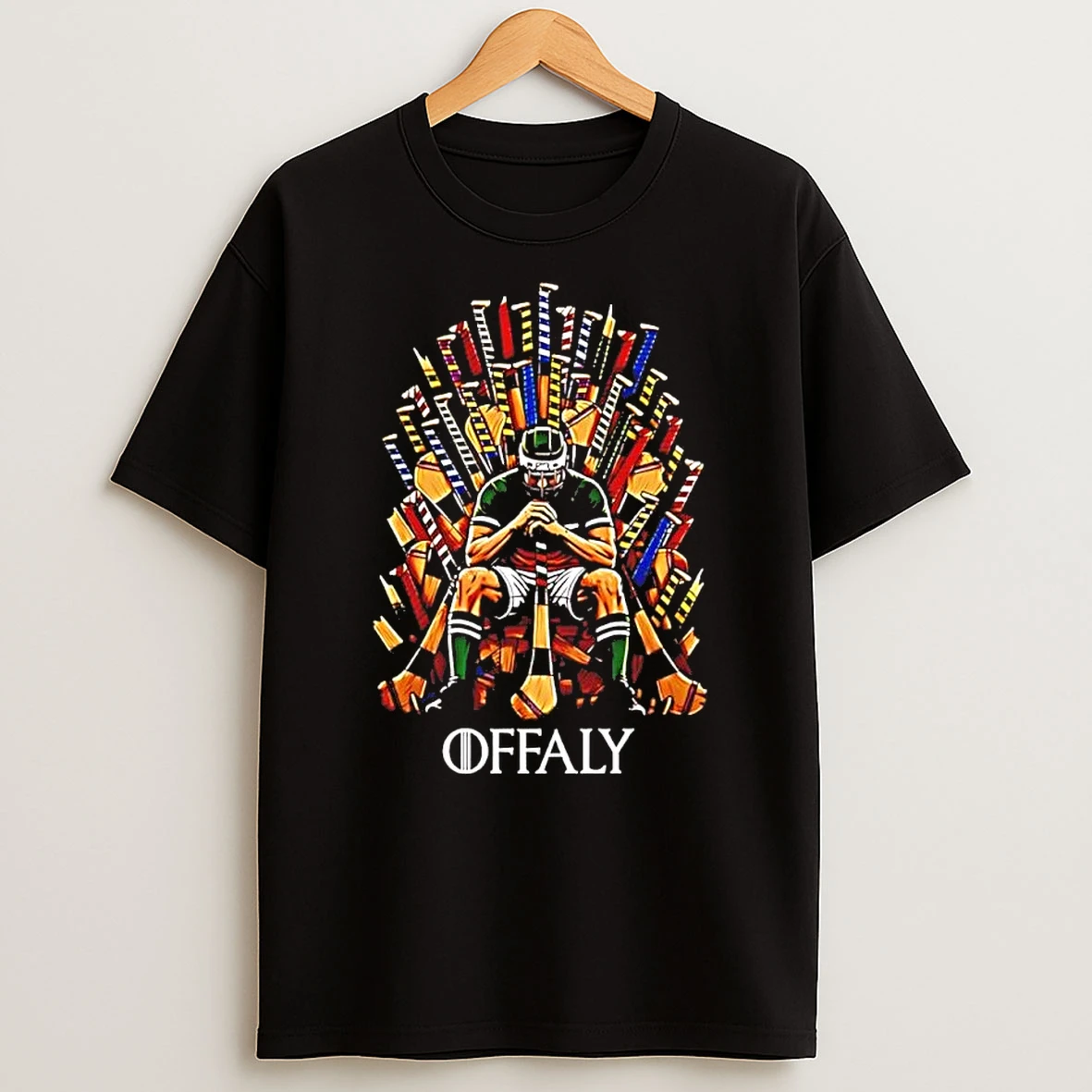 Offaly Gaa Hurling Player On Throne Of Hurleys Game Of Thrones Shirts