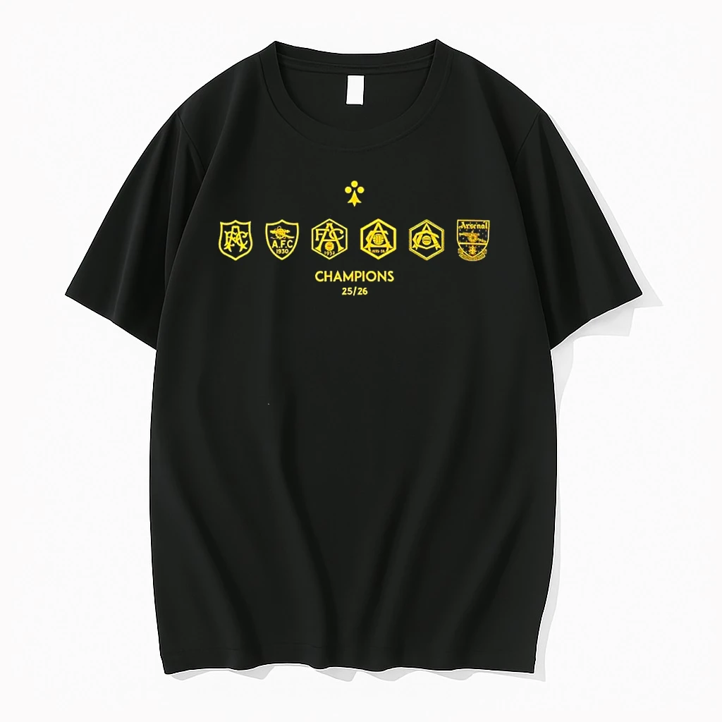 Officials Arsenal Historical Crests Champions 2025 2026 Premium T Shirt Sweatshirt Hoodie